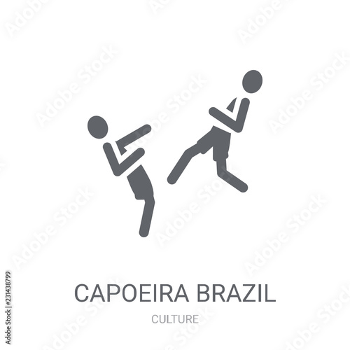 Capoeira Brazil dancers icon. Trendy Capoeira Brazil dancers logo concept on white background from Culture collection