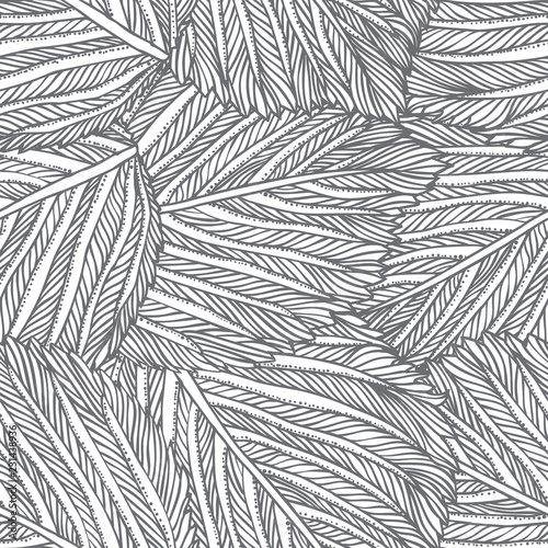 Vector elegant seamless pattern with striped leaves