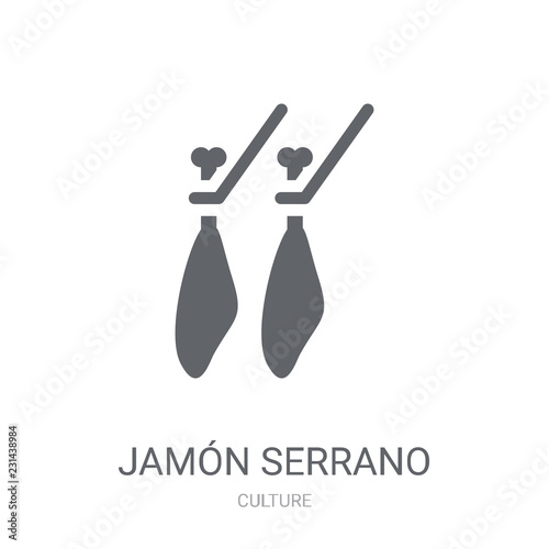 Jamón Serrano icon. Trendy Jamón Serrano logo concept on white background from Culture collection