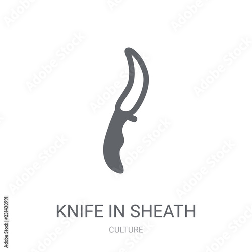 Knife in sheath icon. Trendy Knife in sheath logo concept on white background from Culture collection