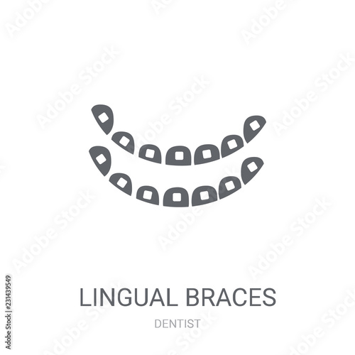 Lingual braces icon. Trendy Lingual braces logo concept on white background from Dentist collection