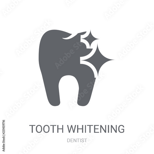 Tooth whitening icon. Trendy Tooth whitening logo concept on white background from Dentist collection