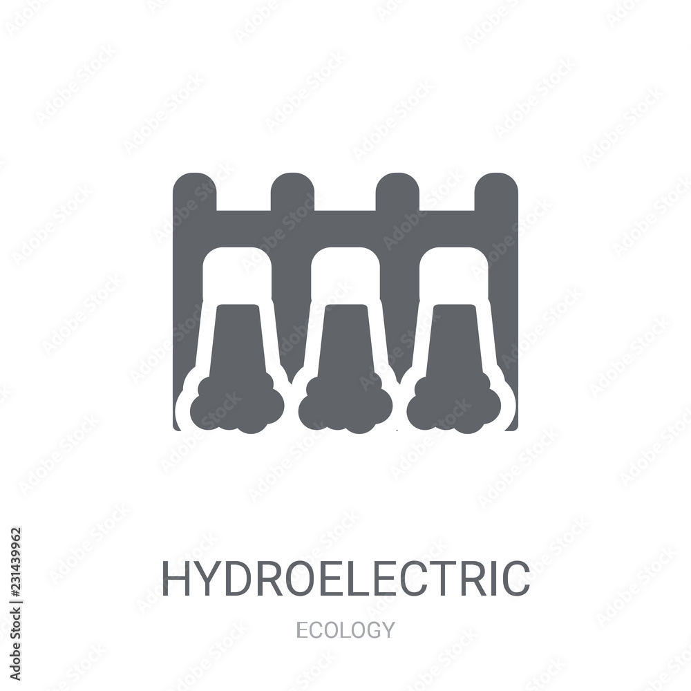 Hydroelectric power station icon. Trendy Hydroelectric power station ...