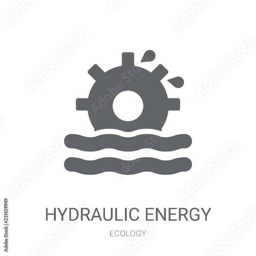 Hydraulic energy icon. Trendy Hydraulic energy logo concept on white background from Ecology collection