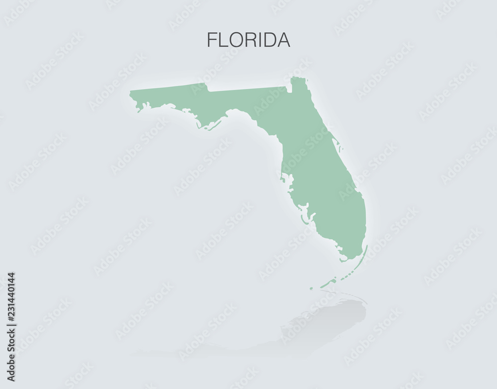 Map of the State of Florida in the United States