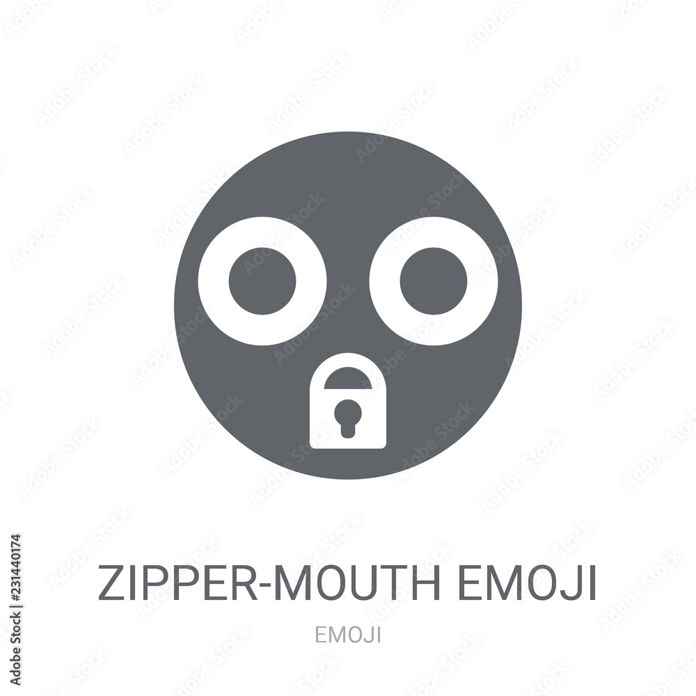 ZipperMouth emoji icon. Trendy ZipperMouth emoji logo concept on