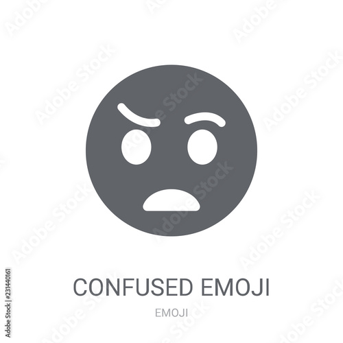 Confused emoji icon. Trendy Confused emoji logo concept on white background from Emoji collection