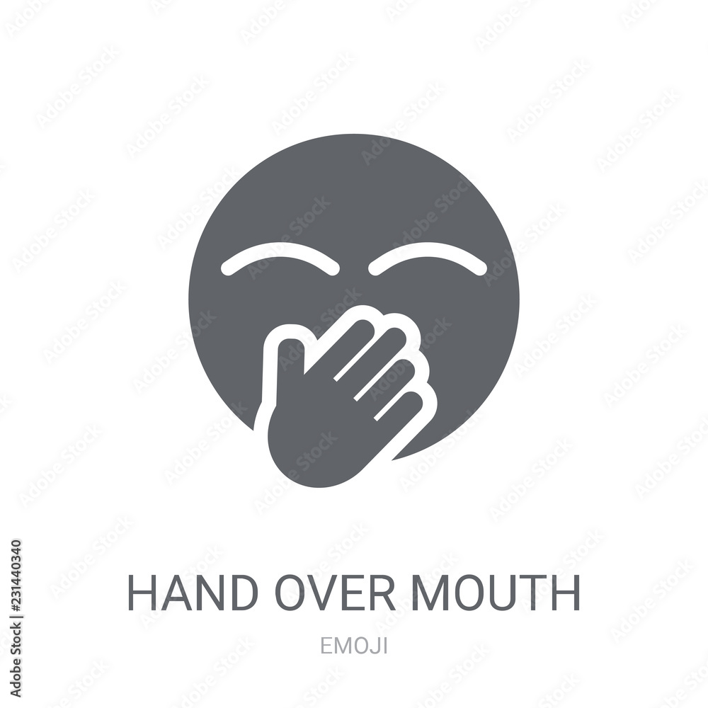 Hand Over Mouth emoji icon. Trendy Hand Over Mouth emoji logo concept