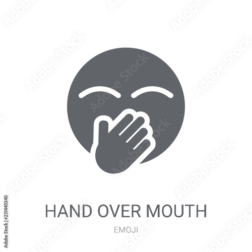 Hand Over Mouth emoji icon. Trendy Hand Over Mouth emoji logo concept on white background from Emoji collection