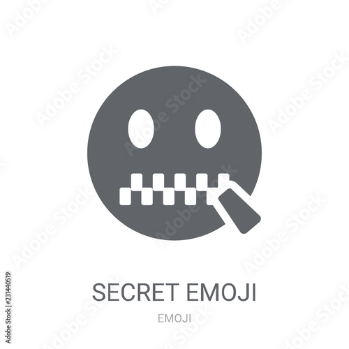 Secret emoji icon. Trendy Secret emoji logo concept on white background from Emoji collection