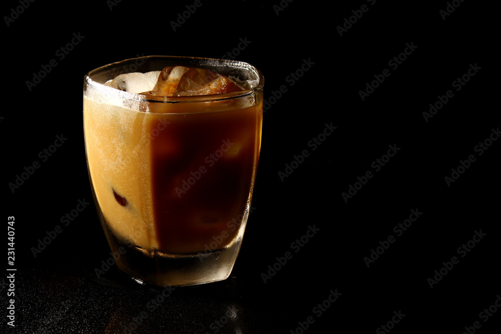 Iced Coffee on black background Iced Coffee on black background