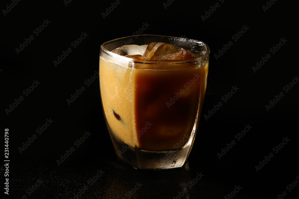 Iced Coffee on black background Iced Coffee on black background