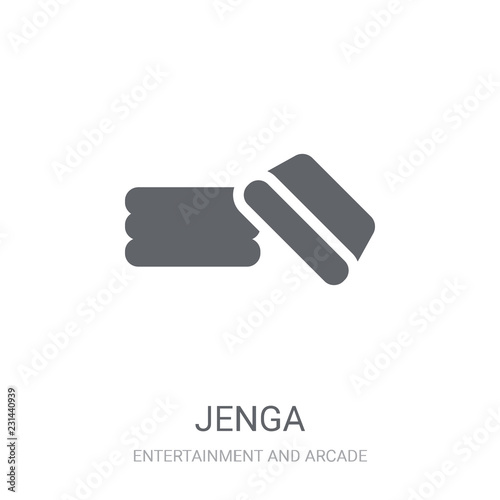 Jenga icon. Trendy Jenga logo concept on white background from Entertainment and Arcade collection