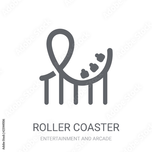 Roller coaster icon. Trendy Roller coaster logo concept on white background from Entertainment and Arcade collection