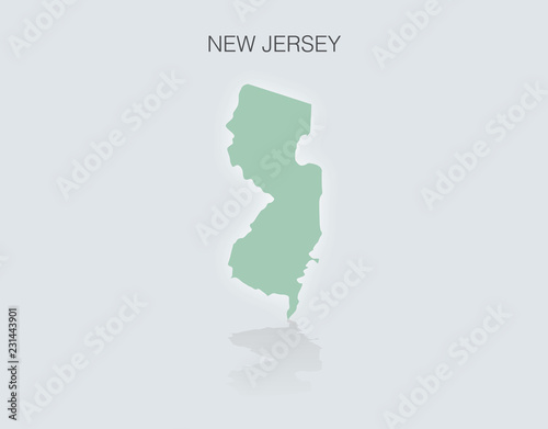 Map of the State of New Jersey in the United States