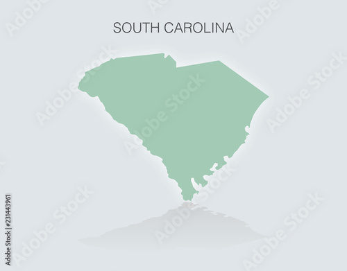 Map of the State of South Carolina in the United States
