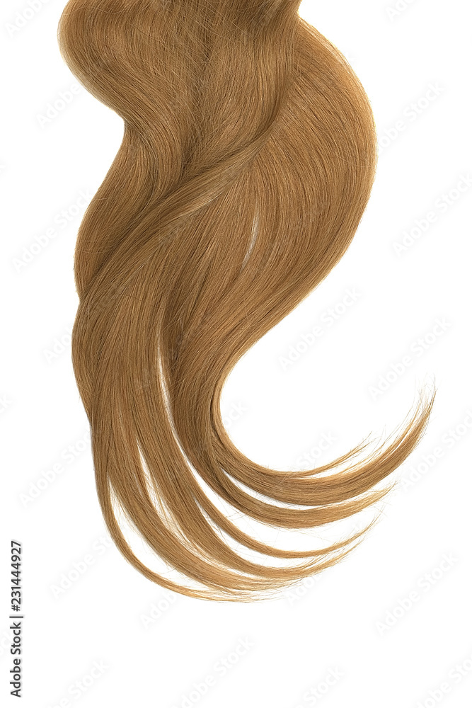 Brown natural hair isolated on a white background