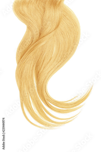 Blond natural hair isolated on a white background