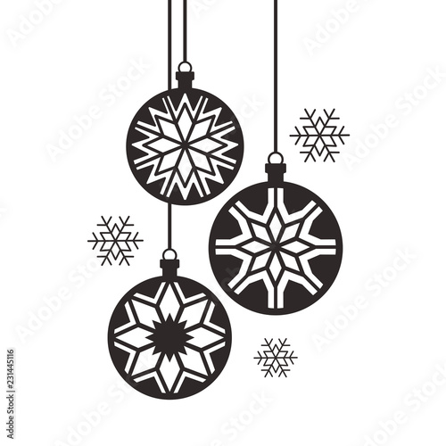 Christmas balls. Stencils for cutting. Decorating the Christmas tree for laser cutting, plotting cutting, printing. Vector silhouette on white background.