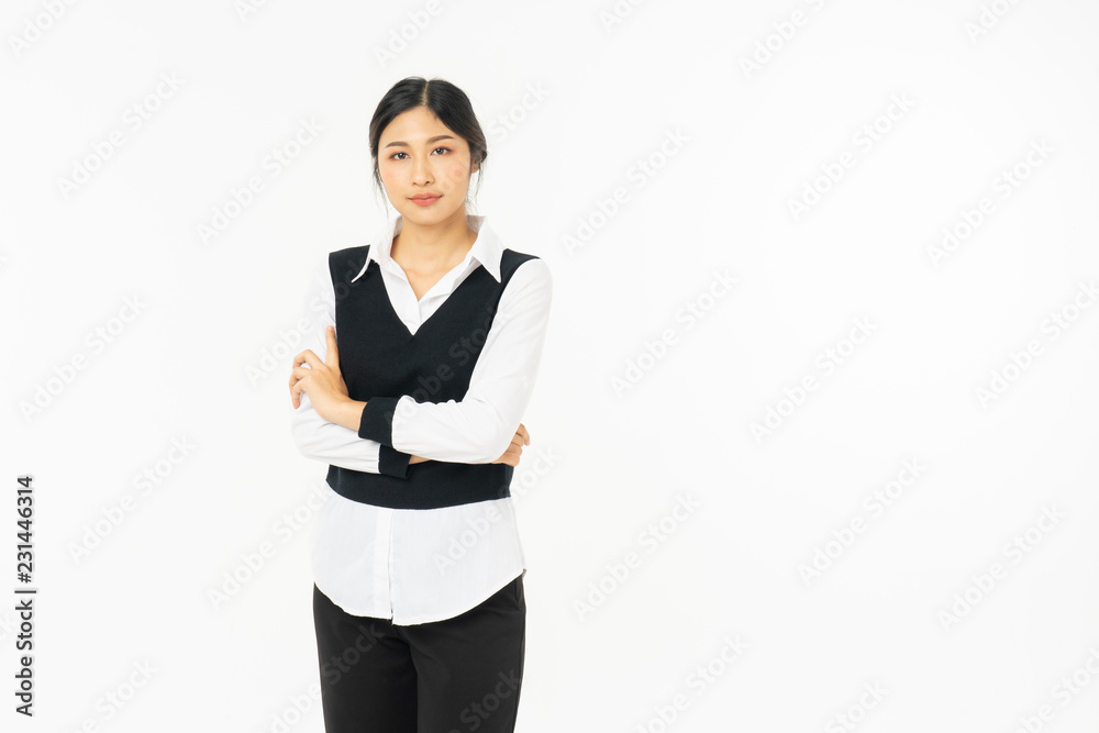 Business asian woman isolated on white. Young beautiful arab woman over isolated background happy face smiling Positive person. Business asian woman isolated on white. Young beautiful arab woman over isolated background happy face smiling Positive person.