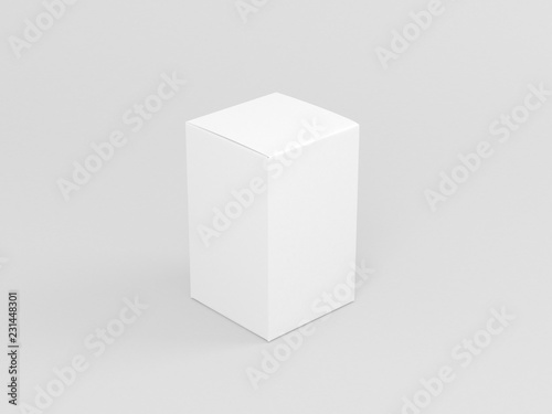 White textured paper box mockup for perfume isolated on gray, 3d rendering