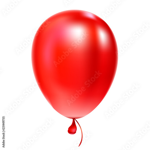 Dark red helium balloon Birthday baloon flying for party and celebrations Isolated on white background. Vector illustration for your design and business