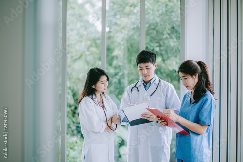 Medical team discussing and working together, Medical education, health care,  Medical conferrence concept.