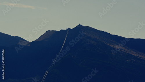 Widok na Kasprowy Wierch, szczyt w Tatrach Zachodnich z punktu widokowego na Gubałówce