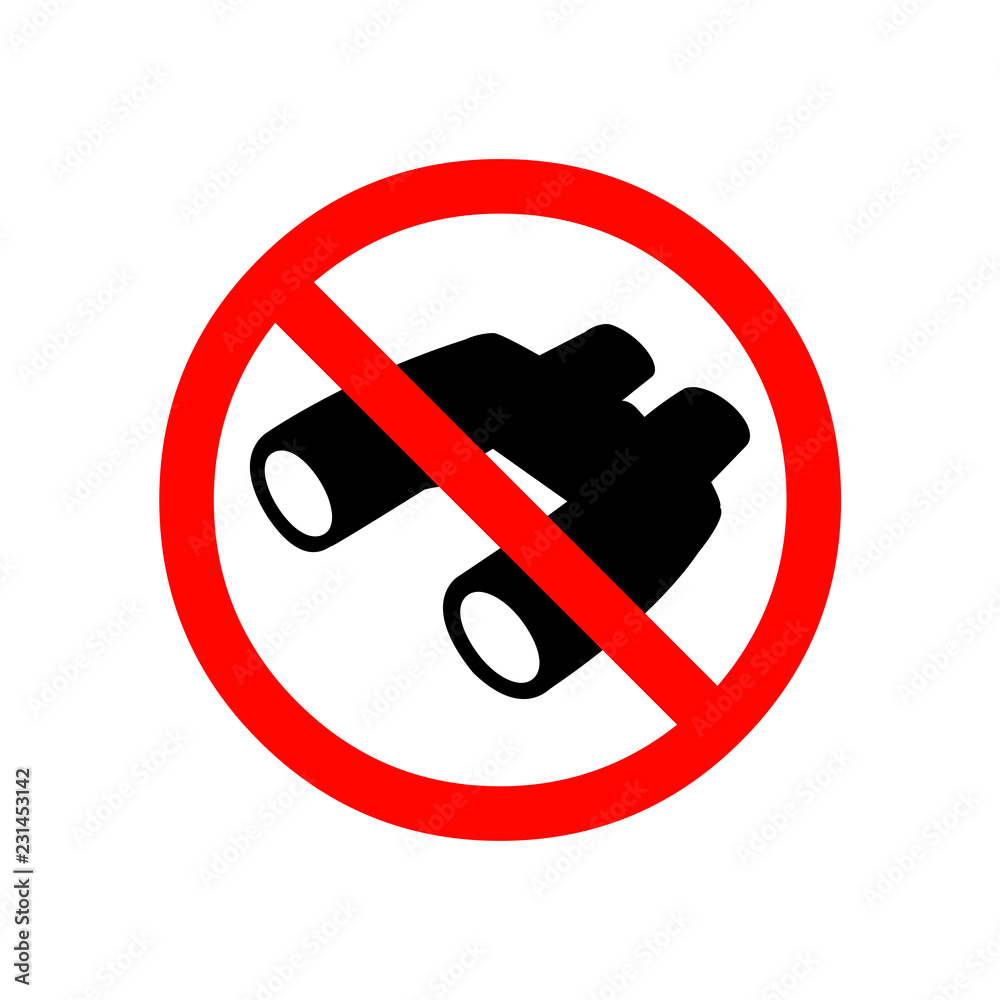 Fotografie No Binocular sign illustration.