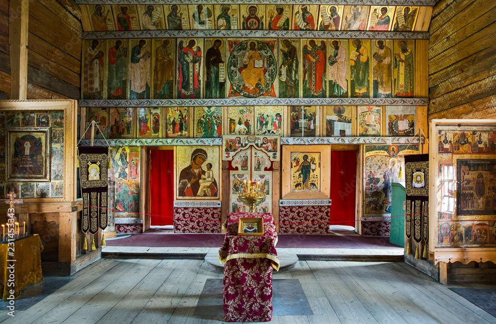 The rural life and the religious monuments of Karelia region