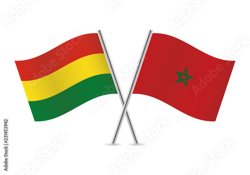 Free Download Bolivia and Morocco flags. Vector illustration. - GFXLoad