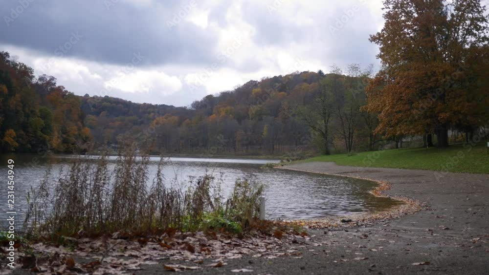 Timelapse of beautiful lake during autumn in Pennsylvania Timelapse of beautiful lake during autumn in Pennsylvania