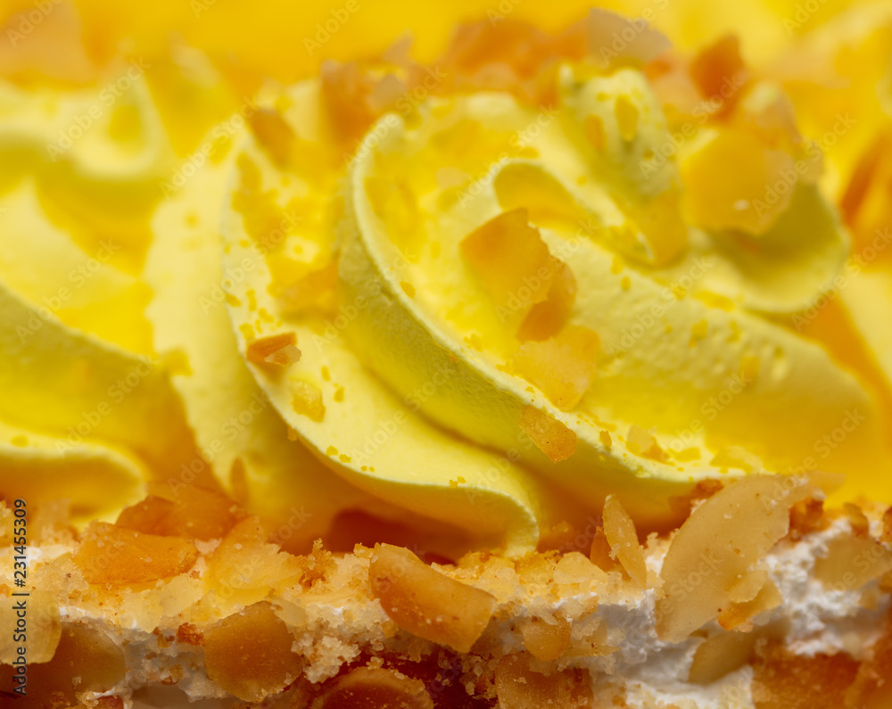 Cake with yellow cream and pineapple Cake with yellow cream and pineapple