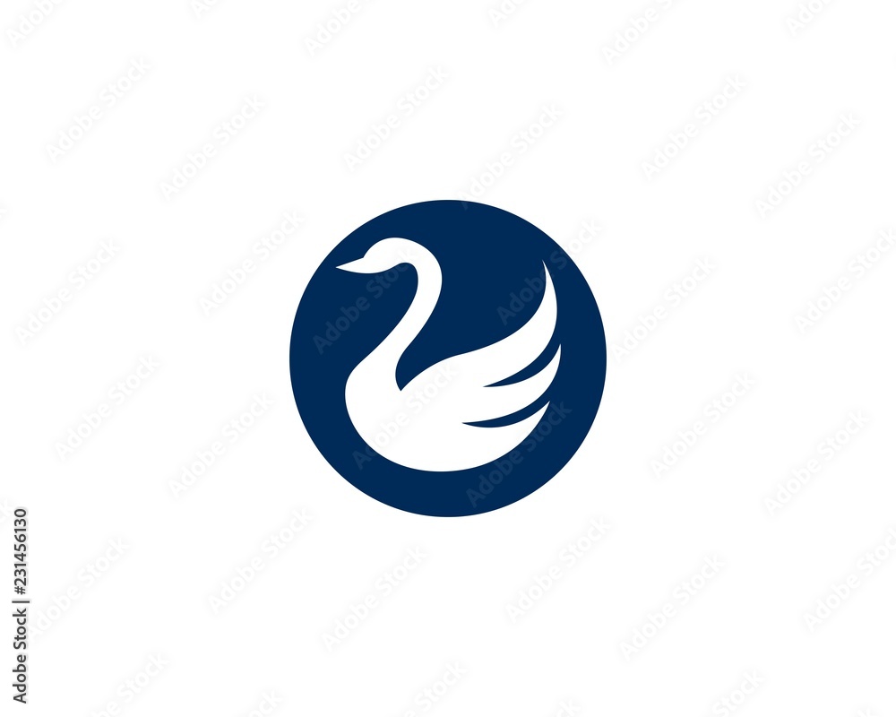 Naklejka premium Swan logo Template vector illustration design