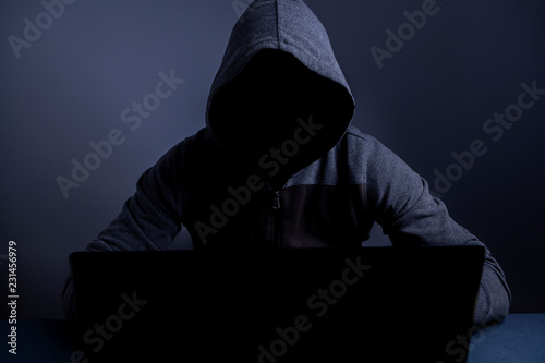 Fotografie hacker hacking pc