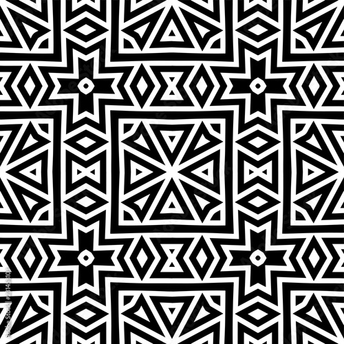 Abstract seamless black and white pattern