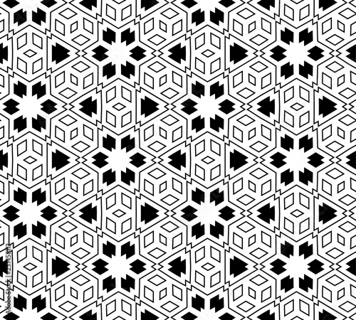 Abstract seamless black and white pattern