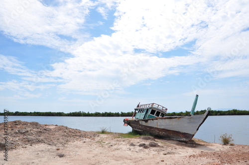 Abandoned boat in Cambodia