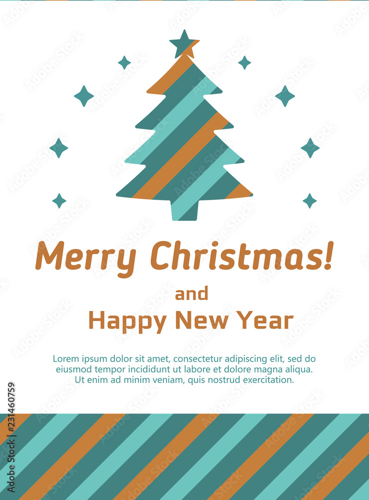 Vector modern card with abstract Christmas tree Vector modern card with abstract Christmas tree