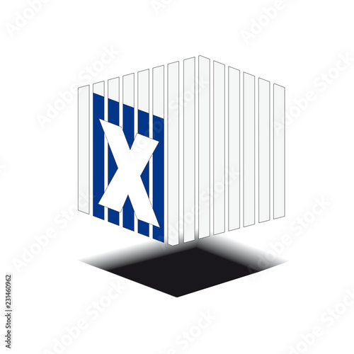 Würfelbuchstabe  x