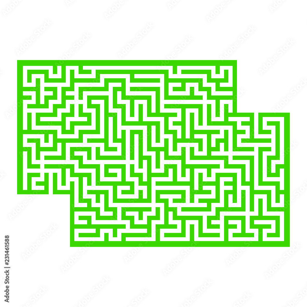 Abstract rectangular maze. Game for kids. Puzzle for children. One entrance, one exit. Labyrinth conundrum. Flat vector illustration isolated on white background. With place for your image. Abstract rectangular maze. Game for kids. Puzzle for children. One entrance, one exit. Labyrinth conundrum. Flat vector illustration isolated on white background. With place for your image.