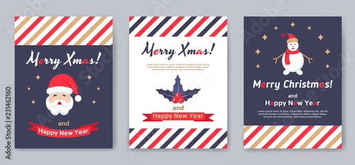 A set of posters or postcards Christmas market.