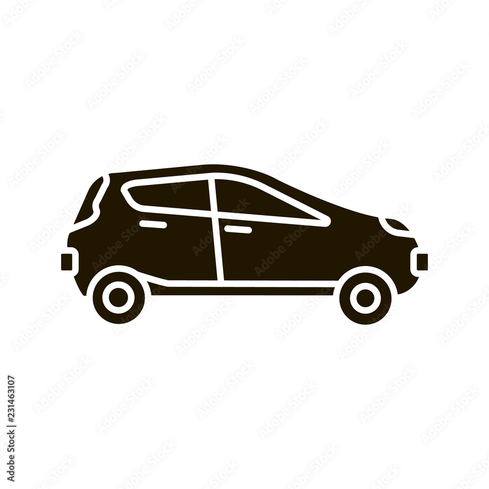Car side view glyph icon