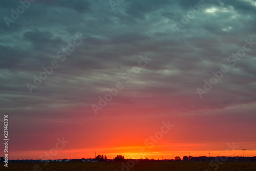 Sunrise in rural united states. Michigan  Huron County  The thumb. 