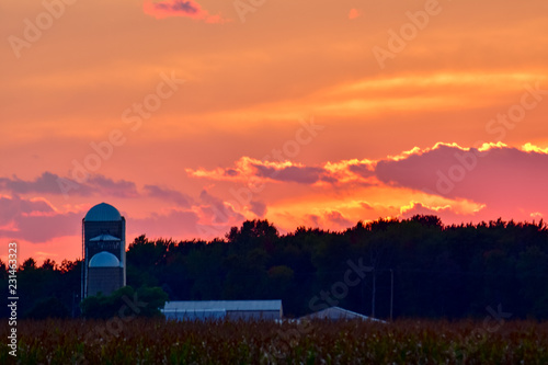 Farm Sunset, Rural United States, Mid Michigan, The Thumb