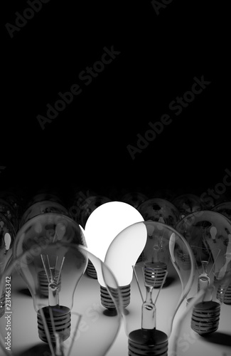 Foto 3D Light Bulbs Illustrated