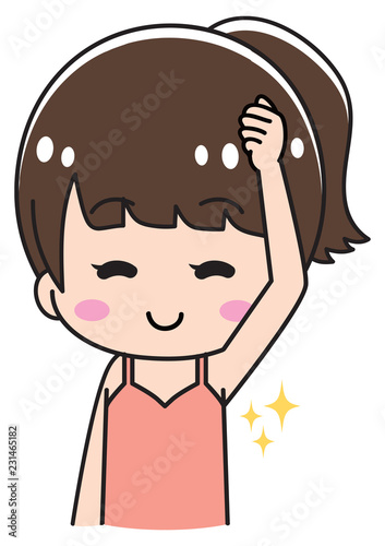 A woman whose armpit is beautiful