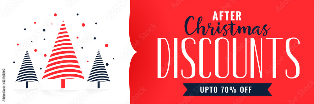 christmas discounts banner design template - obrazy, fototapety, plakaty 