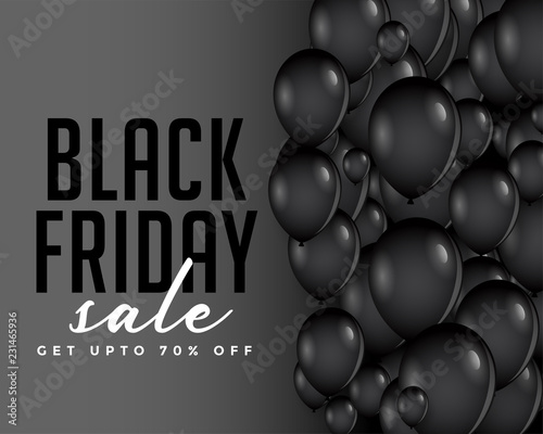 modern black friday balloons composition