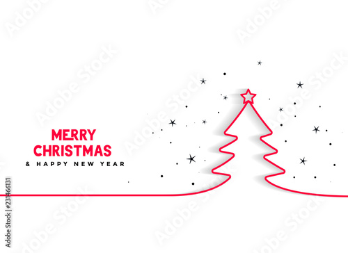 minimal line christmas tree background
